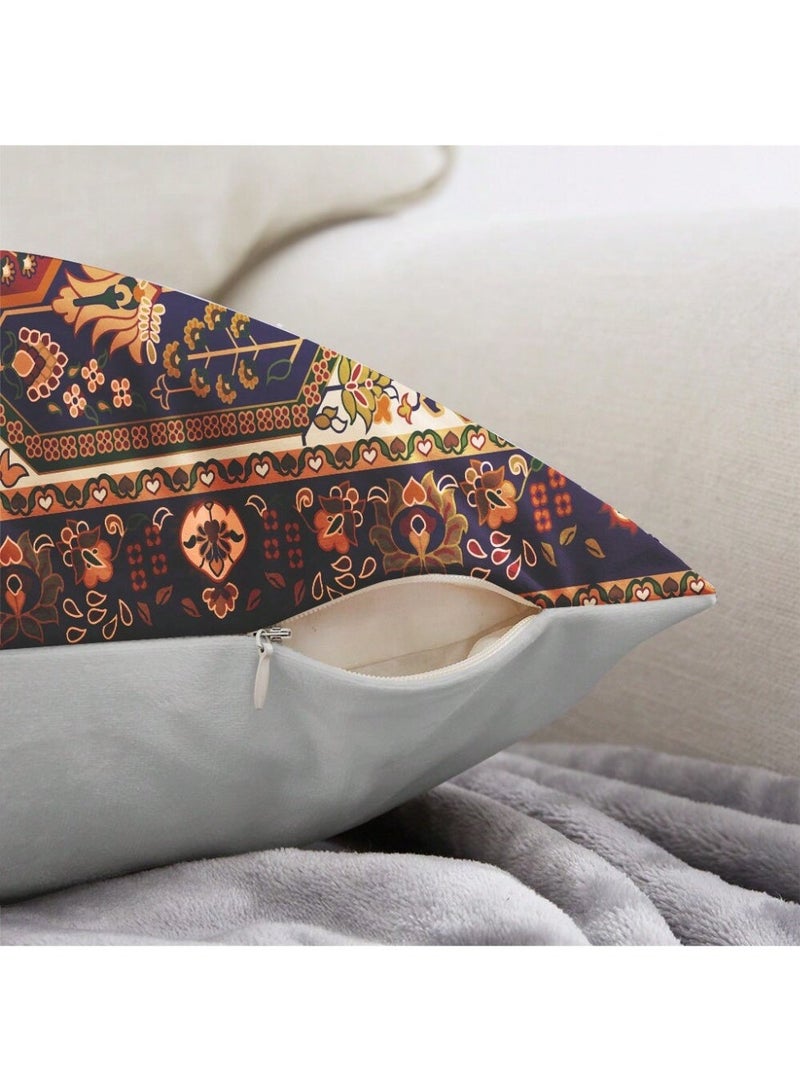 Cushion cover set of 2 pieces, bohemian design, bright and solid colors, size 45 cm x 45 cm, without filling - Image 5
